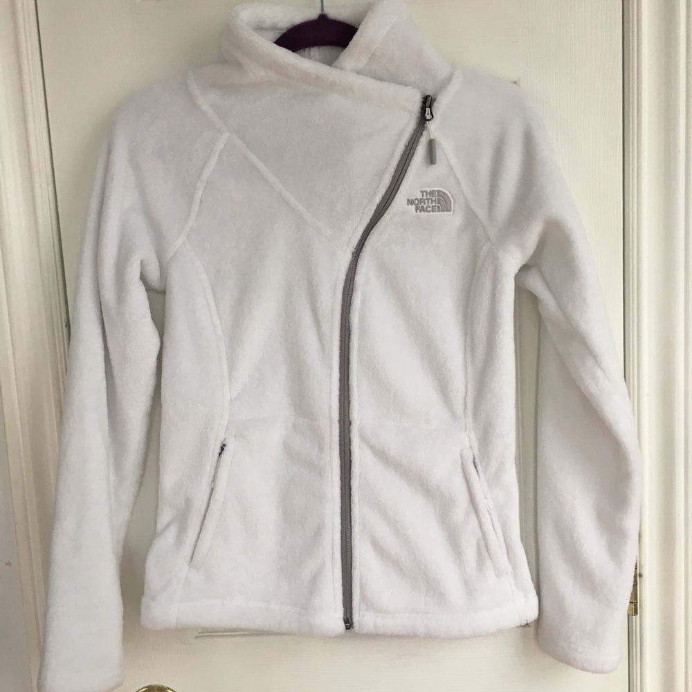 White fleece women’s North Face jacket